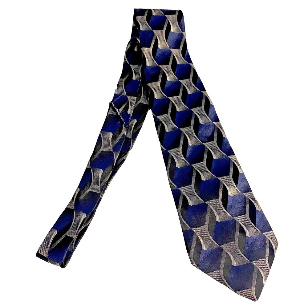 #7864 Essante Blue and Silver Mens Necktie 70X4